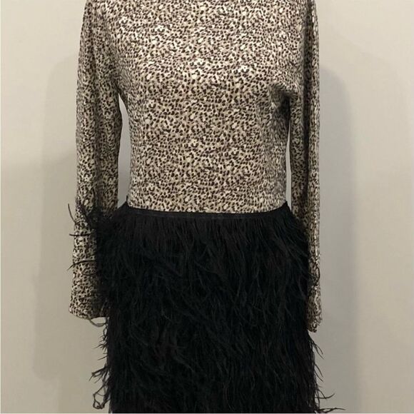Tyler Böe Monique Cheetah Feather Dress - Picture 6 of 7